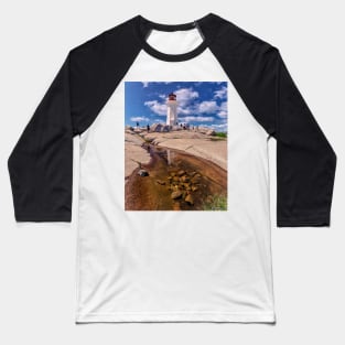 Peggy's Cove Lighthouse & Tourists 04 Baseball T-Shirt